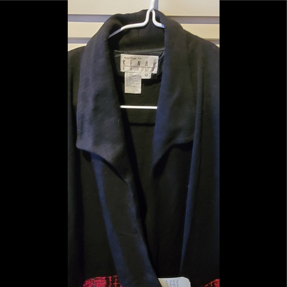 NWT VINTAGE Ann Tjian for Kenar Dress black & pink Medium - Picture 2 of 10